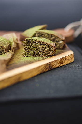 buatan sendiri, kue matcha, kayu, papan, Lezat, matcha, kue, gluten, baking, hygge, makanan