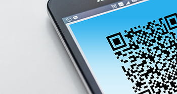 closeup, turned, smartphone, displaying, qr code, quick response code, scanning, to scan, display, barcodes, matrix