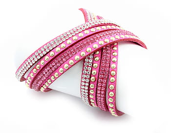 Rosa, klar, Edelstein, verkrustet, Zubehörteil, rostfrei, Hintergrund, Weiß, Armband, stehlen, Gold