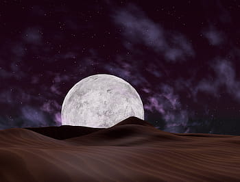 Mond, Wüste, Nacht-, Sand, Landschaft, Himmel, natürlich