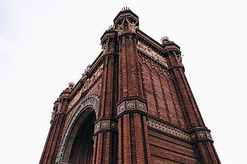 alacsony, szögfotózás, Konkrét, kapu, barna, kastély, építészet, ég, épület, szerkezet, templom