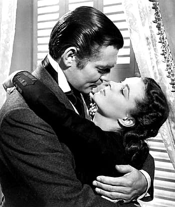man, woman, hugging, clark gable, vivien lee, actor, actress, stars, classic, movie, film