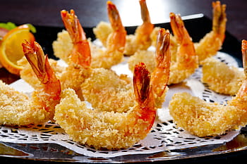 smažený, krevety, bílý, povrch, korejská kuchyně, jídlo, předkrm, restaurace, oběd, výživa, pro gurmány