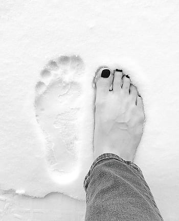 piedi, solo, nero, dita dei piedi, inverno, la neve, jean, carina, piede, a piedi nudi, orma