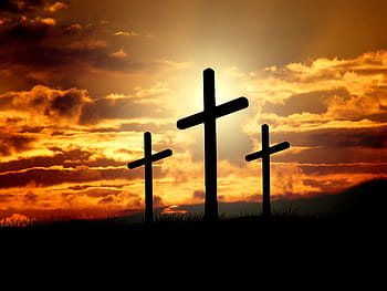cross, sunset, sunrise, hill, sky, sun, crucifixion, resurrection, christianity, christ, faith