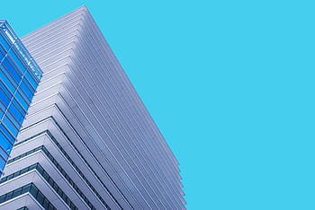 laag, hoekfotografie, beton, gebouw, wit, blauw, architectuur, ontwerp, hemel, modern, kopie ruimte