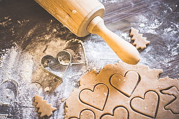 preparando, doces de natal, doces:, adorável, natal, doces, corações, cozimento, decoração de natal, fofa, dezembro