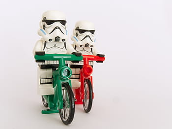 storm trooper lego minifigs, stormtrooper, lego, bicycle, cyclist, cycling, race, competition, compete, leader, first
