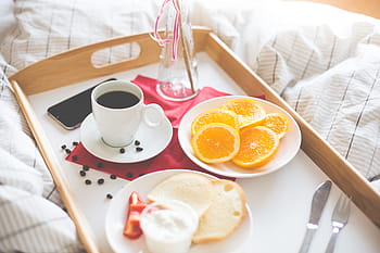 ＆、 朝の朝食、 ベッド、 フレッシュ、 アンプ、 ロマンチック、 朝、 ベッドでの朝食、 朝食、 コーヒー、 コーヒー豆