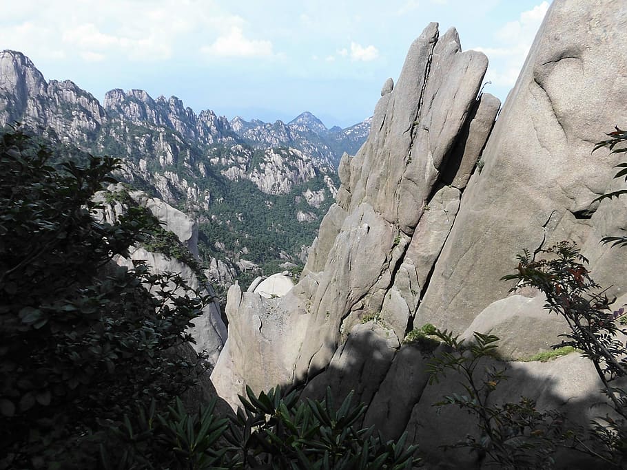 Huangshan, Cloud, Natural, Views, sky, open, kistler, stone, rock, light and shadow, mountain