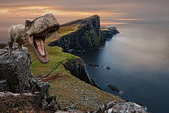 dinosaurus, Skotsko, Spojené království, Anglie, isle of skye, montáž, útesy, krajina