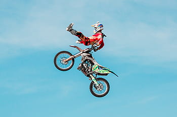 man, air stunt, motocross dirt bike, fmx, extreme, motorcycle, rider, style motocross, sky, motorcyclist, jump