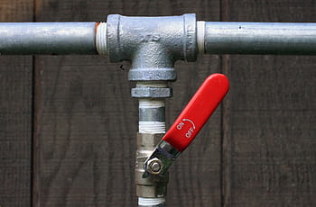 gris, vanne d'eau en métal, plomberie, plombier, tuyau, galvanisé, métal, ouvrir, Fermer, sur, de