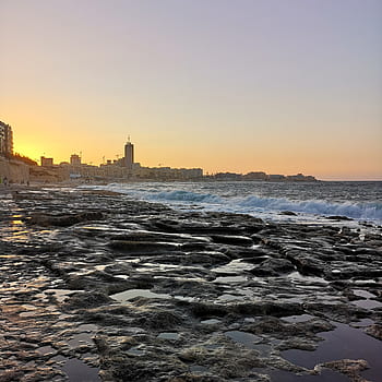 malta, sliema, sunset, beach, beautiful