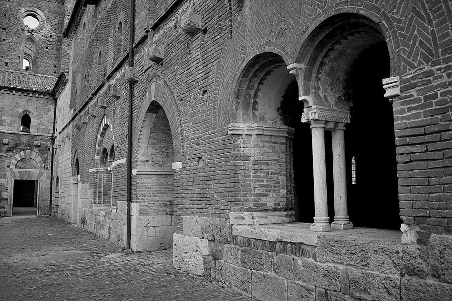 chiusdino, siena, opatství, san, galgano, san, galgano, kostel, cisterciácký, Dějiny, umění, Černý a bílý