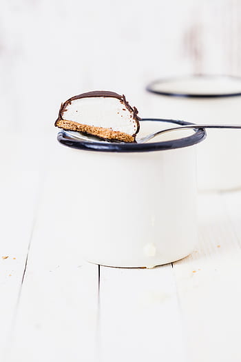 torta, dolce, glassatura, cioccolato, infornare, cottura al forno, cibo, cucchiaio, bianca, tazza