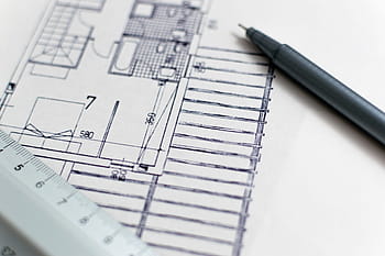 black, ballpoint pen, house blueprint, architecture, blueprint, floor plan, construction, design, house, architect, sketch