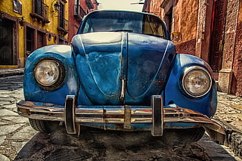 technologie, přeprava, auto, kola, hlava, světla, blatník, brouk, volkswagen, hdr, architektura