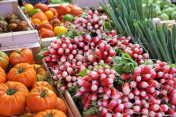 squash hodně, ředkvičky, ovoce, zelenina, jíst, jídlo, trh, Prodej, služba, Lahodné, kyselý