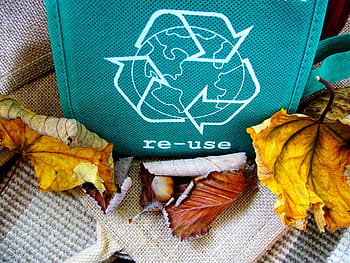 sac en tissu vert, recycler, réutilisation, recyclage, recyclable, symbole, réutilisé, logo