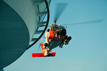 Helicopter, Military, Flying, coast guard, ship, vessel, sky, rotor, rescue mission, air rescue, aviation