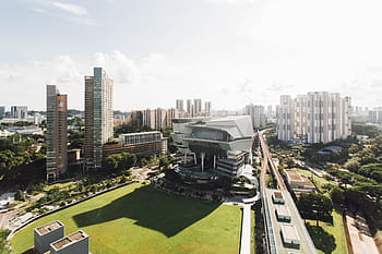 aerial, photography, white, high, rise buildings, daytime, view, city, architecture, buildings, infrastructure
