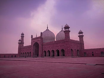 mešita badshahi, mešita, Pákistán, lahore, muslimský, islám, badshahi, islámský, historický, Paňdžáb, nebe