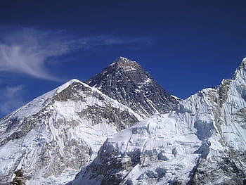 hory, pokryté, sníh, modrý, nebe, Mount Everest, Himaláje, Nepál, hora, Everest, vrcholná pyramida
