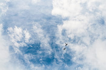 dua pesawat kecil, dua, pesawat kecil, awan, pesawat, terbang, langit, biru, awan - Langit, udara, alam