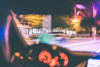 trem kota, malam, Pengemudi, Balap, Kota, Trem, di Malam Hari, abstrak, buram, mobil, warna-warni