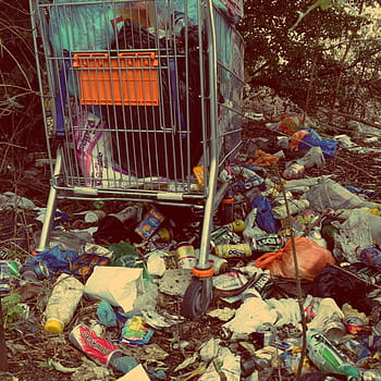 rustfri, stål indkøbskurv, affald, rustfrit stål, indkøbskurv, vrøvl, spild, dump, genbrug, junk, plast