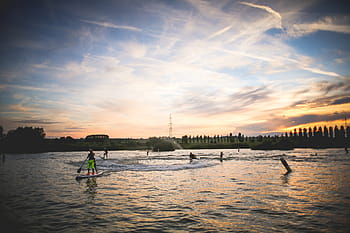 jetsurf olahraga air matahari terbenam, olahraga air, matahari terbenam, olahraga ekstrim, jetsurf, olahraga, air, alam, langit, kapal bahari, refleksi