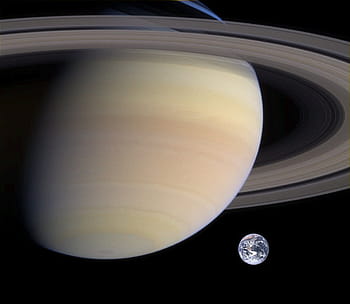 planet saturn, saturn, planet, earth, size comparison, ring, space, space travel, solar system