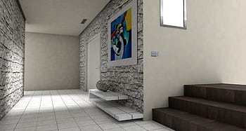 white, brown, floor tiles, floor, gang, input, entrance hall, lichtraum, gallery, living room, apartment