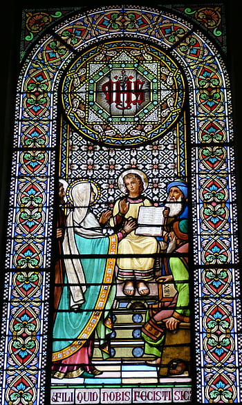spain, catalonia, montserrat, church, historically, monastery, window, church window, stained glass window, christianity, christian