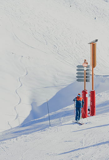 persona, utilizzando, skiblades, la neve, inverno, bianca, freddo, tempo metereologico, ghiaccio, natura, sciare