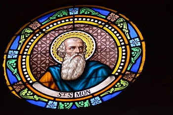 stained glass, color, window, church, apostle, jesus, simon, saint, barbu, old, colorful