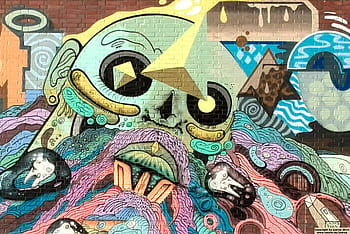 graffiti, komik, abstraktní, zeď, moderní umění, umělecká díla, umění, Foto grafika, malovat, malované