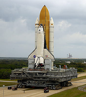 nasa space shuttle, columbia space shuttle, rollout, launch pad, pre-launch, astronaut, mission, exploration, spaceship, rocket, flight
