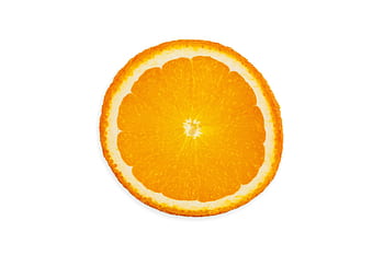 Orange, slice, isolated, white, background, circle, citrus, closeup, cut, diet, drink