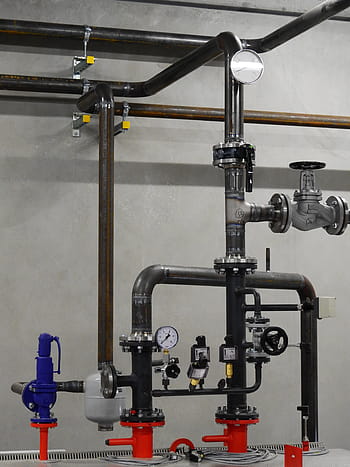 calibro bianco, tecnologia, riscaldamento, tubi, industria, casa caldaie, tubi dell'acqua, linea di galleggiamento, manometro, anno Domini, fabbrica