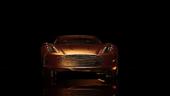 gold car, sports car, pkw, auto, vehicle, dare, passengers cars, automotive, front, aston, martin