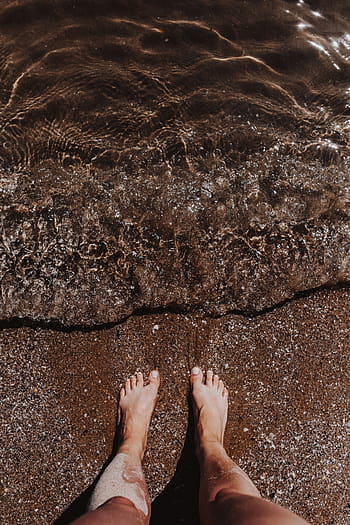 piernas, arena, hembra, playa, caucásico, océano, persona, mar, verano, agua, mujer