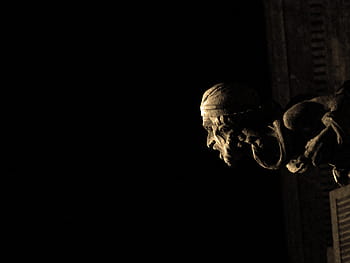 male, statue, dark, room, gargoyle, gothic quarter, barcelona, catalonia, urban landscape, architecture, tourism