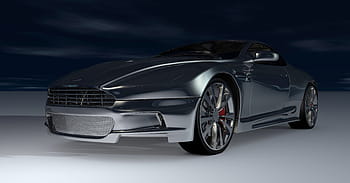 hitam, aston martin sport coupe, aston, martin, mobil sport, mobil, logam, pantulan matahari, 3d, model 3d, visualisasi 3d