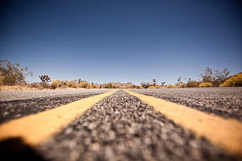 grigio, giallo, strada asfaltata, Stati Uniti d'America, autostrada, paese, strada, autostrada, in tutto il paese, viaggio su strada, percorso 66, dom
