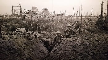 그레이 스케일 사진, 병사들, 싸움터, ww1, 트렌치, 전쟁, 하나, 전쟁, 세계, 도랑, 전쟁, 세계, 큰