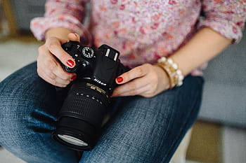 rosa, cámara, mujer, fotografía, fotos, cámara - Equipo fotográfico, fotógrafo, mujeres, personas, sosteniendo, fotografiando