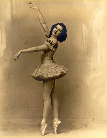 sepia, Foto, ballerina, årgang, ballet, pige, danser, tutu, elegance, studie, kostume