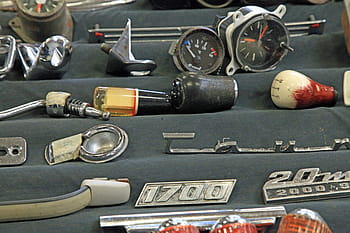 roztříděný, části vozidla, auto, náhradní díly, oldtimer, kov, opravit, auto díly